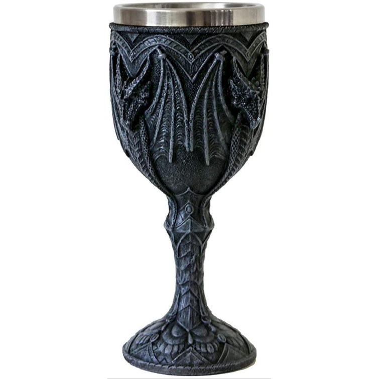 World Menagerie Medieval Gothic Dragon Wine Goblet Dungeons And